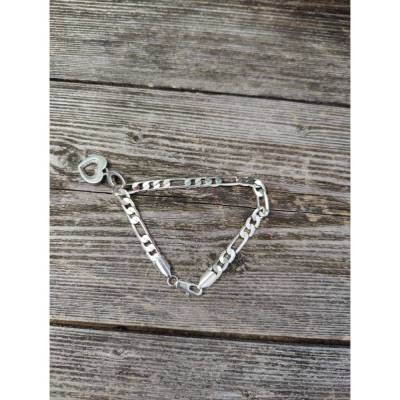 Vintage Silberarmband mit Herzanhänger, 925 Sterling, 90s, mit Gebrauchsspuren