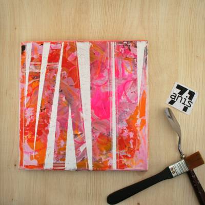 Acrylbild *SummerLove* 20x20 cm Unikat von ZWEIFARBIG – moderne Acrylmalerei auf Leinwand