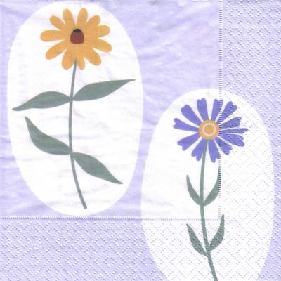 Lunchservietten Blumenherbarium, mit handgezeichneten Wildblumen