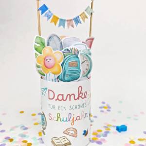 Duplo Banderole Abschied Schule PDF Druckvorlage, Geschenk für Lehrer Lehrerin zum Schuljahresende Ferienbeginn