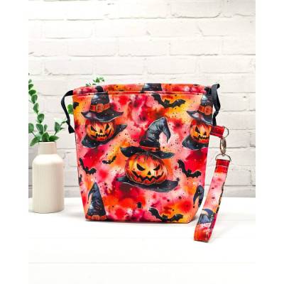 Projekttasche für Stricken Größe M | Projektbeutel | Stricktasche | Bobbeltasche - Halloween