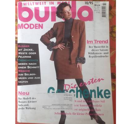 True Vintage Antik Nostalgie Burda 10/95 Schnittmuster Nähen Handarbeiten Anleitung 90 er