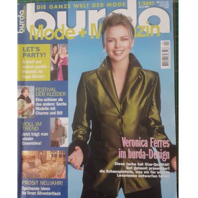 True Vintage Antik Nostalgie Burda Moden Magazin 1/2001 – Veronica Ferres – Vintage Schnittmuster