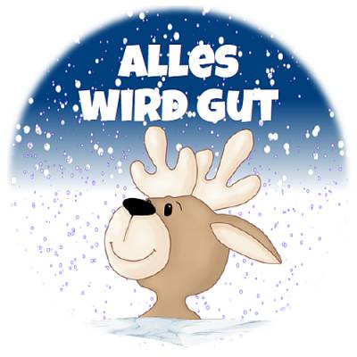 Digitale Sticker Vorlage: Alles wird gut | 24 runde Etiketten (4cm) | Für Avery L3415 oder Motivstanzer zum Ausdrucken