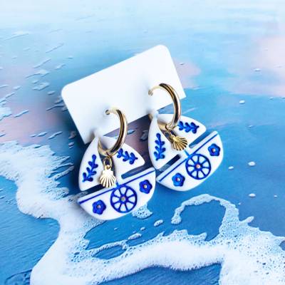 Creolen mit Segelbooten aus PolymerClay