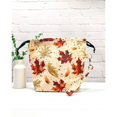Projekttasche für Stricken Größe M | Projektbeutel | Stricktasche | Bobbeltasche - Herbst