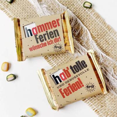 DIY Geschenk Ferienstart: PDF Druckvorlage für hanuta – Sommerferien Mitgebsel Schule & Kindergarten