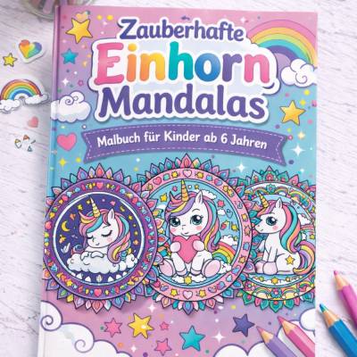 Einhorn Ausmalbuch Mandalas Kinder PDF – 40+ Seiten Malvorlagen | Unicorn Coloring Book Printable | Ausmalbilder 