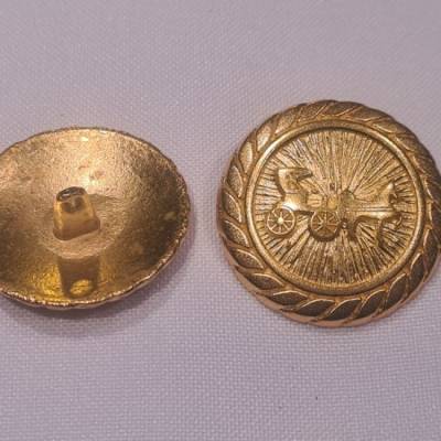 Knopf 28mm Öse Metall Rund Kutsche Gold Matt