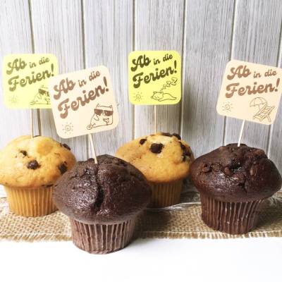 Druckvorlage Caketopper Ferienbeginn – Abschiedsgeschenk Schulferien - DIY Geschenkidee für die Schulklasse und Kollegen
