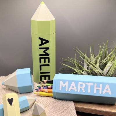 Geschenk zur Einschulung, Stiftebox personalisiert, Geschenk zum Schulanfang, Schulkind Stiftehalter Schuleinführung 