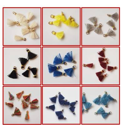 10 Miniquasten Tasseln 10mm/1cm farbig-gold nach freier Farbauswahl