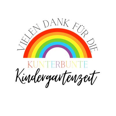 Vielen Dank für die Kunterbunte Kindergartenzeit PNG SVG Datei - Download Plotterdatei Plotter File - Kindergarten