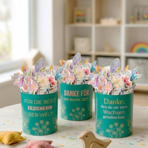 Duplo Banderole Danke für die bunte Zeit PDF Druckvorlage, Abschiedsgeschenk für Erzieher Lehrer Kindergarten Schule
