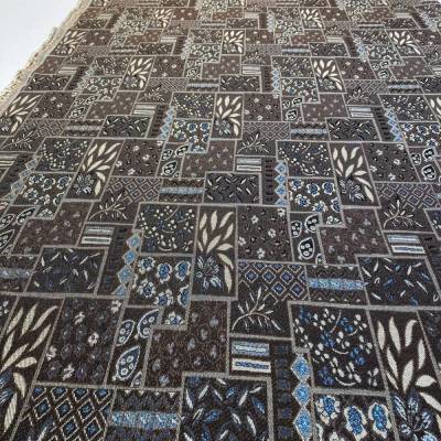 Fester Möbel Jacquard Stoff Ornamente Braun Taubenblau Doubleface METERWARE