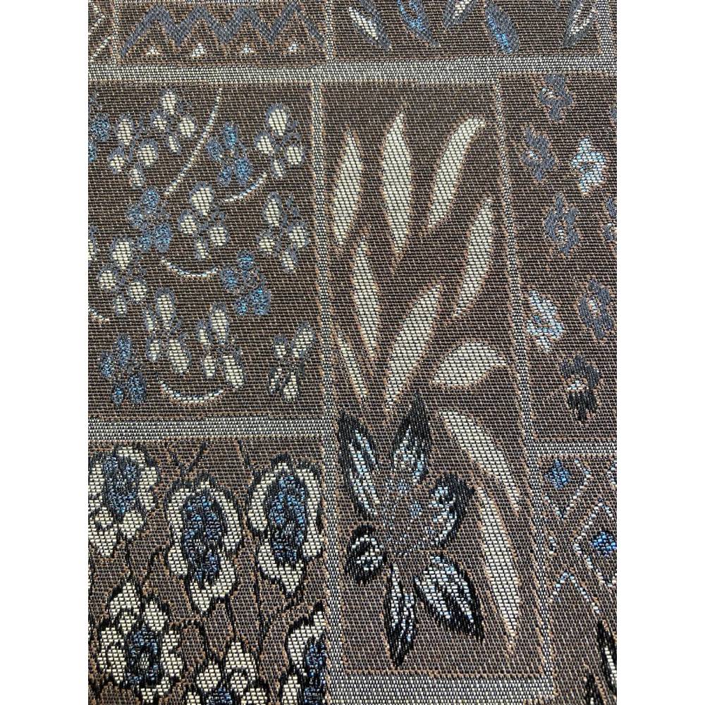 Fester Möbel Jacquard Stoff Ornamente Braun Taubenblau Doubleface METERWARE Bild 3