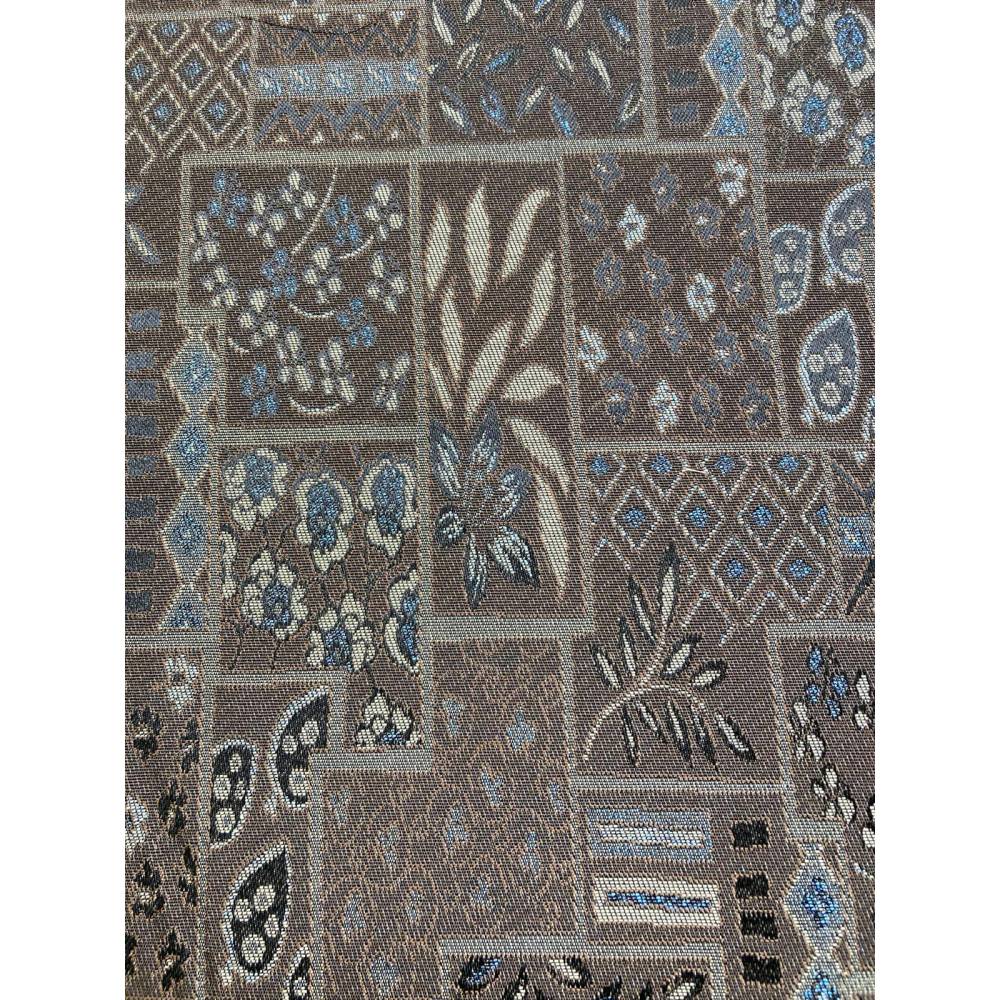 Fester Möbel Jacquard Stoff Ornamente Braun Taubenblau Doubleface METERWARE Bild 4