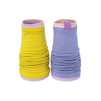 colorblock Wende Armstulpen Nikita mit Paspel | gelb rosa flieder | Baumwolljersey, viele Größen