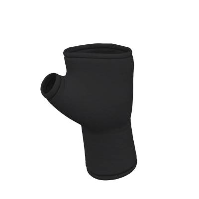 Handschuhe fingerlos mit Paspel | aus Jersey in schwarz gefüttert + Futter wählbar aus 24 Farben