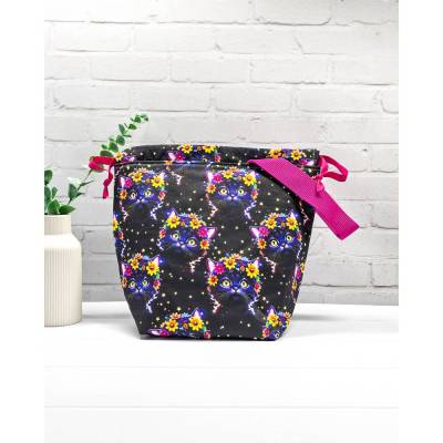 Projekttasche für Stricken Größe M | Projektbeutel | Stricktasche | Bobbeltasche - Katzen