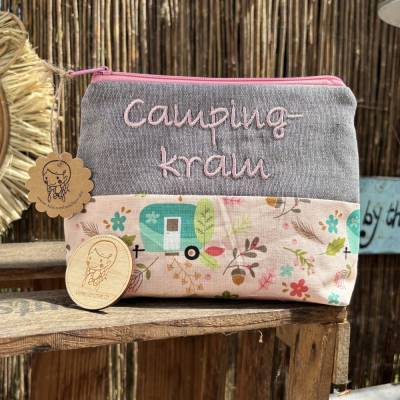Kosmetiktasche Camping Kram XL – Kulturbeutel & Schminktasche für Reiseapotheke, Wohnmobil & Zelt