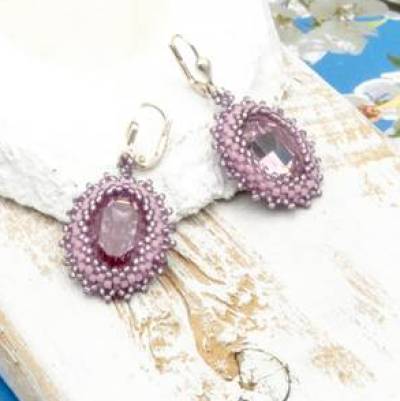 elegante Ohrringe rosa, Geburtstag, Festivität, Ohrhänger, Glasperlenschmuck, Geschenkidee, Unisex, handgemacht Unikat