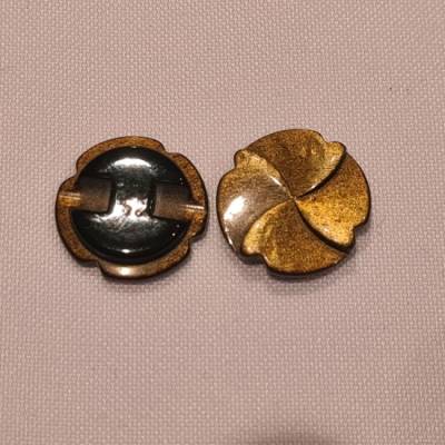 Knopf 18mm Öse Kunststoff Perlmuttoptik Windmühle Braun