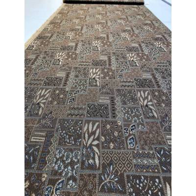 Fester Möbel Jacquard Stoff Ornamente Hellbraun Blau Doubleface METERWARE