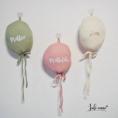 Musselin Deko : Luftballon mit Namen für das Kinderzimmer 