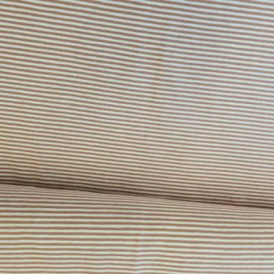 Jersey 2mm Streifen weiß/hellbraun