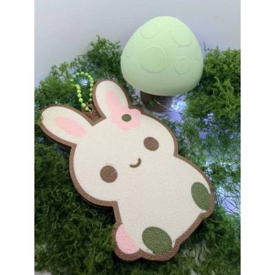 Hopsi Kawaii Zauberwald-Hase Schlüsselanhänger – Handgemacht & Niedlich | MaLiMa Zaubermoos