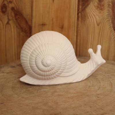 Schrühware Keramik, Keramik zum Selbstbemalen, Bastelzubehör, Große Keramikschnecke, Schnecke Gartenfigur, Rohling DIY
