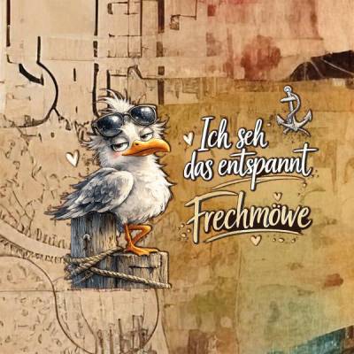 French Terry Panel von Nautistore Frechmöwe 200 x 150 cm Stoff Nähen Möwe ♕