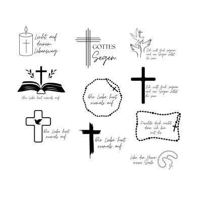 Kirche Bundle PNG SVG Datei - Download Plotterdatei - Plotter File - Kirche Fisch Bibel Kreuz Christlich Cricut 