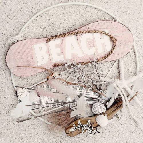 Maritime Stranddeko 'Beach' | Hoop Kranz mit Flip-Flop