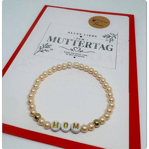 MAMA Armband personalisiert – Handgemachtes Perlenarmband mit Wunschtext | Muttertagsgeschenk | Geschenk für Mama Bild 3