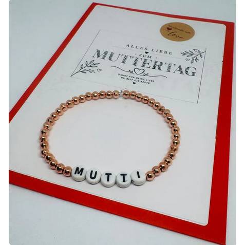 MAMA Armband personalisiert – Handgemachtes Perlenarmband mit Wunschtext | Muttertagsgeschenk | Geschenk für Mama Bild 5