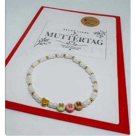 MAMA Armband personalisiert – Handgemachtes Perlenarmband mit Wunschtext | Muttertagsgeschenk | Geschenk für Mama Bild 6