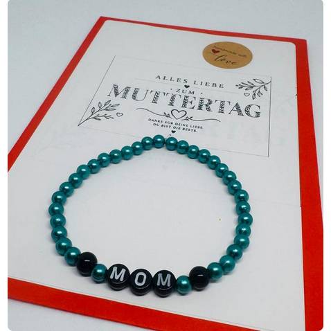 MAMA Armband personalisiert – Handgemachtes Perlenarmband mit Wunschtext | Muttertagsgeschenk | Geschenk für Mama Bild 7