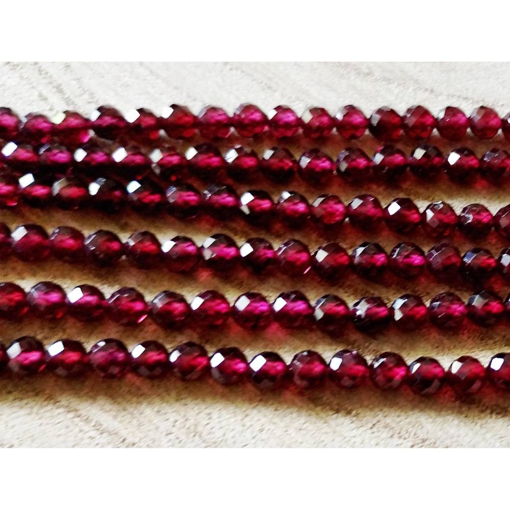 natrliche Granat Perlen A Qualitt 4 mm Strang, facettiert