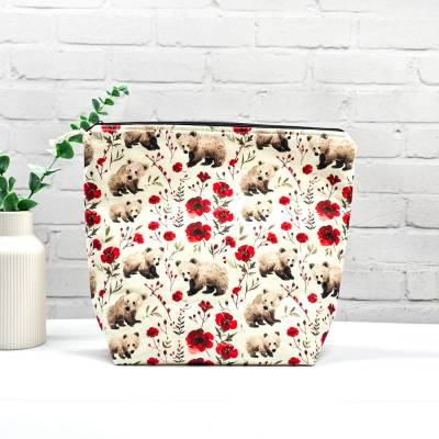 Projekttasche Größe M – Handgenähte Stricktasche mit Reißverschluss & viel Platz für Wolle
