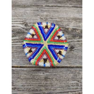 Vintage perlbestickte Haarspangen, Glasperlenstickerei im Indianerstil, Powwow