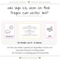 11 Wetterkarten, 4 Jahreszeitenkarten, Fingerspiel & Wetteruhr – Begleitheft – Kita / Zuhause – PDF Download 3–6 Jahre