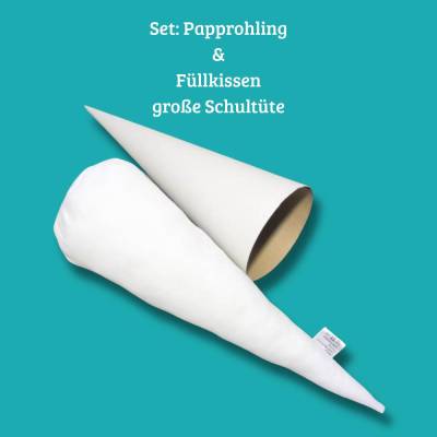 DIY Bastelset für Schultüte Papprohling und Kisseninlett - wahlweise leer zum Selbstbefüllen oder fertig gefüllt