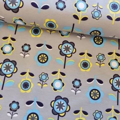 Jersey Flower Power grau