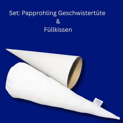 Bastelset für Geschwistertüte Papprohling und Kisseninlett Kissen wahlweise leer zum Selbstbefüllen oder fertig gefüllt