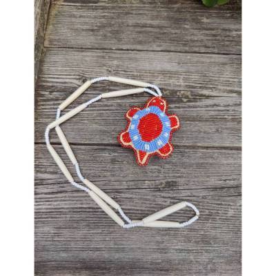 Vintage Kette im Indianerstil mit Schildkröten Anhänger