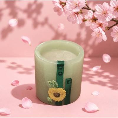 Dekorative Kerze - Sonnenblume - Rund -