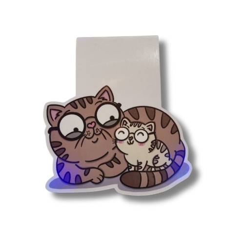 Magnetisches Lesezeichen Katzenmama & Baby | Süßes Katzenlesezeichen