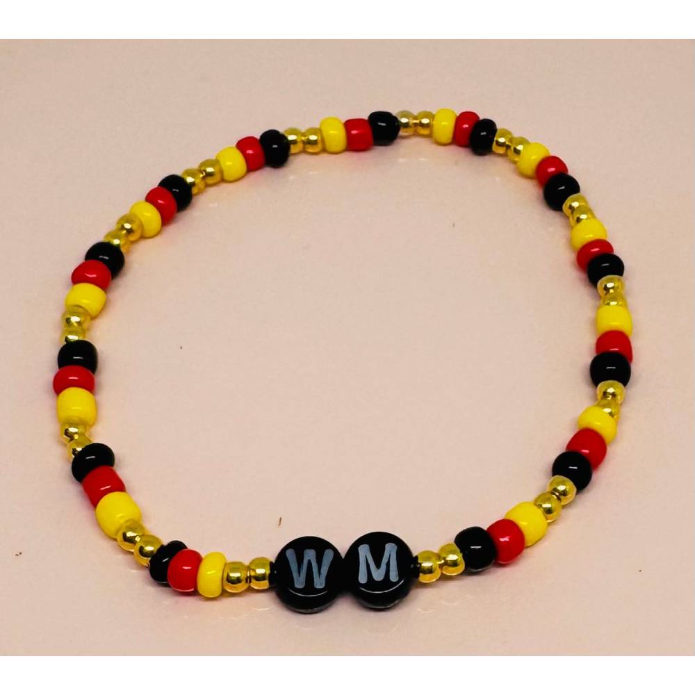 Deutschland Fan-Armband personalisiert – WM & EM Armband mit Wunschtext Handgefertigtes Perlenarmband Bild 4